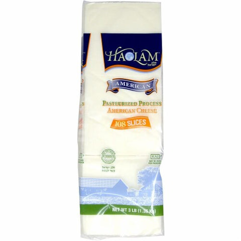 HaOlam - American White Cheese (3lbs, 108 Slices) KFP