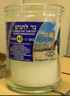 Menora - Memorial Glass Candles 48hrs