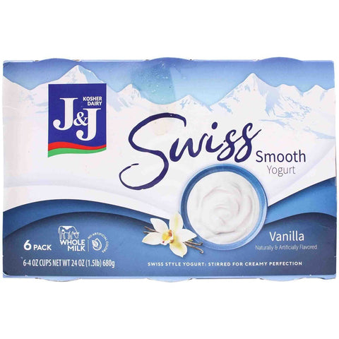 J & J - Swiss Vanilla Yogurt - 6 pack