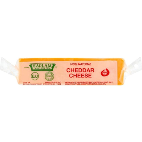 HaOlam - Cheddar Stick (coloured) Cheese 8oz KFP