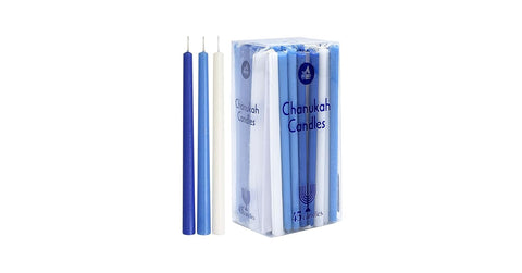 Ner Mitzvah - Chanukah Candles Long Blue & White (45 pk)
