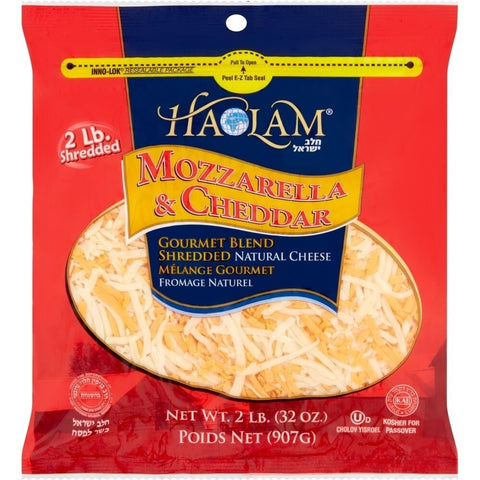 HaOlam - Shredded Mozzarella & Cheddar Mix, 2lbs, KFP