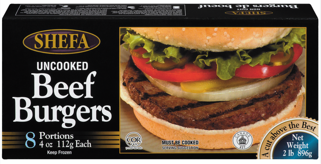 Shefa Deli - Pre-Made Beef Burgers Box of 8 (frozen) – KFWarehouseBC