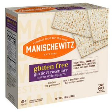 Manischewitz - Matzo Square Garlic and Rosemary Gluten-Free KPY