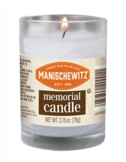 Manischewitz Memorial Candles Glass